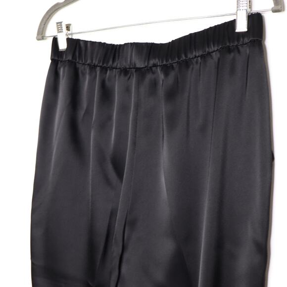 ESCADA High Waist Satin Pull On Trousers Taper Leg Ankle Black Women's 38 US 8 - Picture 4 of 10